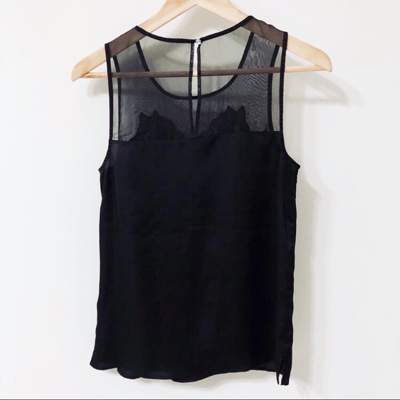 SOLD!! Guess | Sexy Silk Black Tank With Lace Trim - Picture 3 of 8